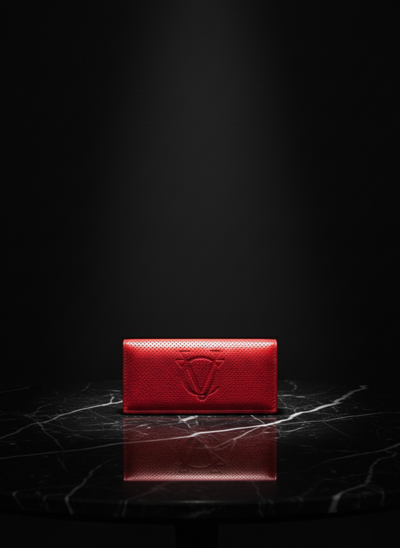 Billetera de cuero rojo